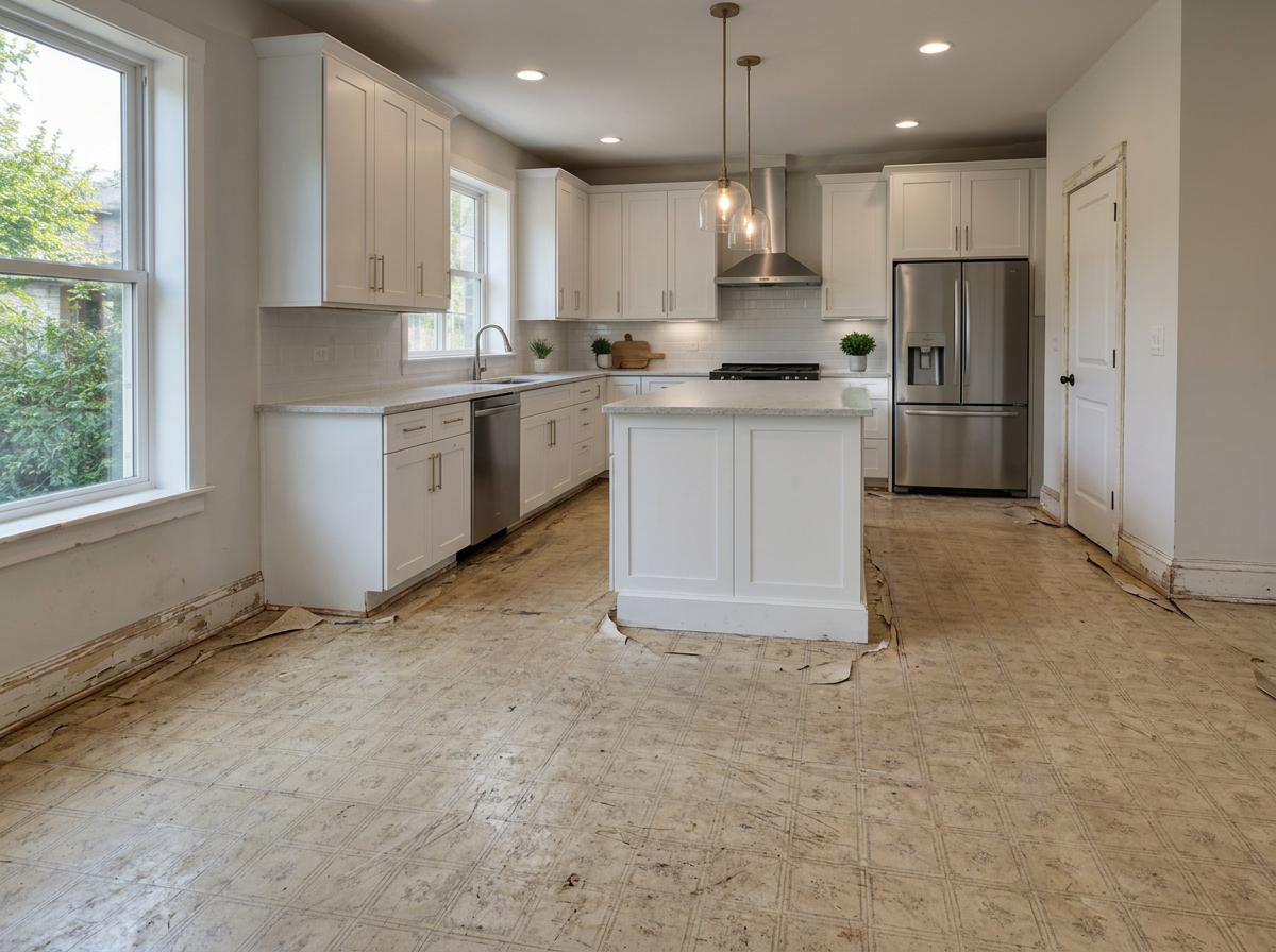 Kitchen LVP refresh — before concept